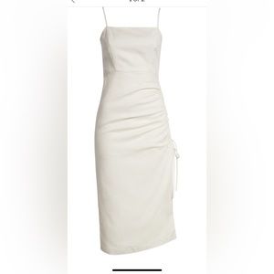 Bardot ivory size 2 linen dress with a slit